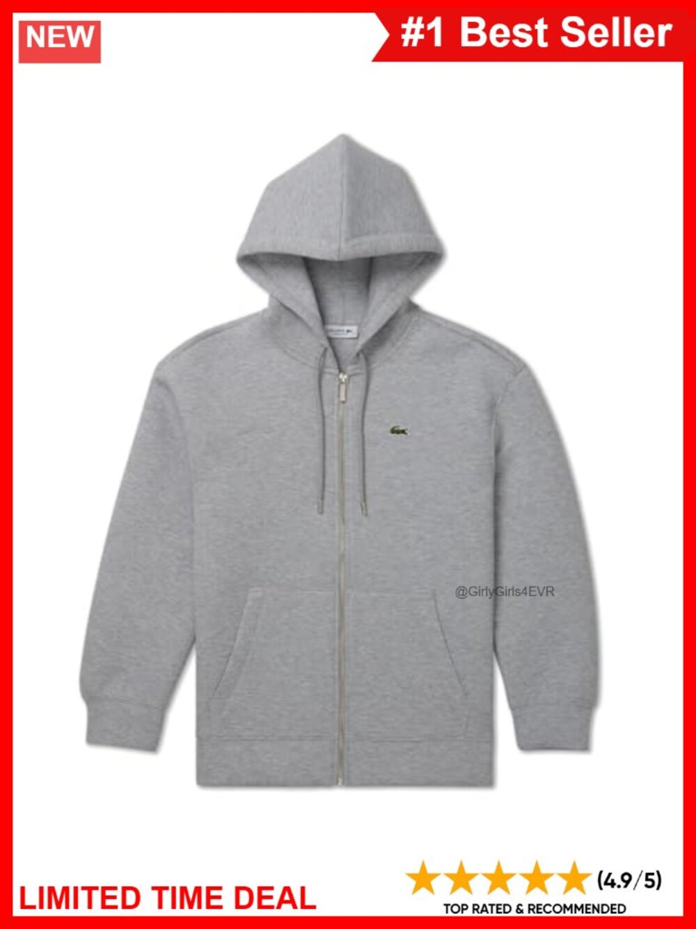 Oversized Zip Hoodie Cotton Polyester Drop Shoulder Hooded Sweatshirt